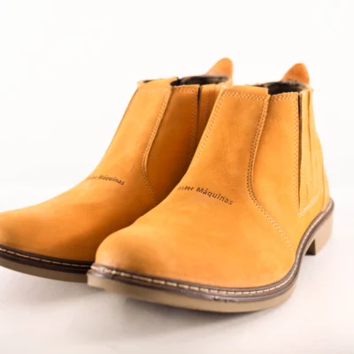 BOTINA EM COURO AMARELO